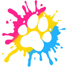 Load image into Gallery viewer, Rainbow and Pride Splat Logo Vinyl Sticker - Fur Affinity Merch Shop
