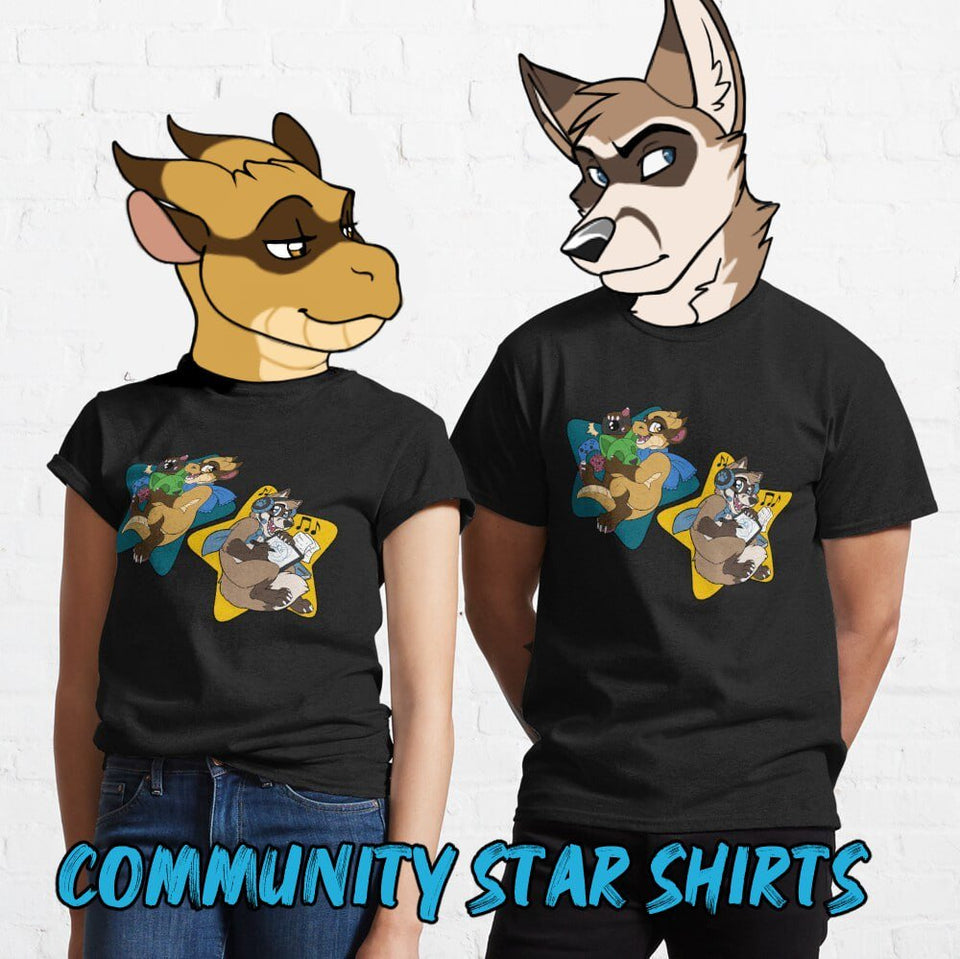 Community Star Mascots T-Shirt - Fur Affinity Merch Shop