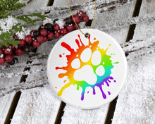 Load image into Gallery viewer, FurAffinity Paw Print Splat 3in Ceramic Ornament - Fur Affinity Merch Shop
